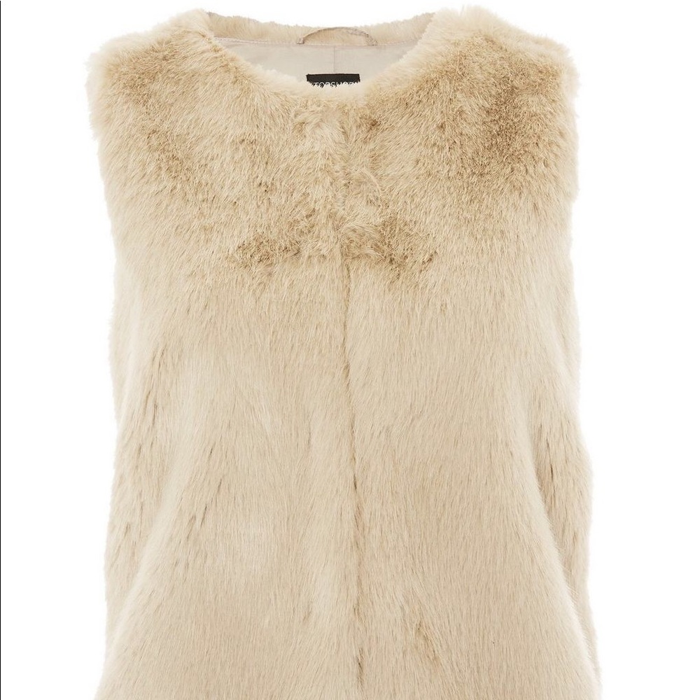 Faux Fur Vest / Gilet Topshop Cream Never Worn